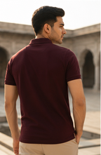 Heritage Fountain Polo Shirt – Burgundy Gold Edition