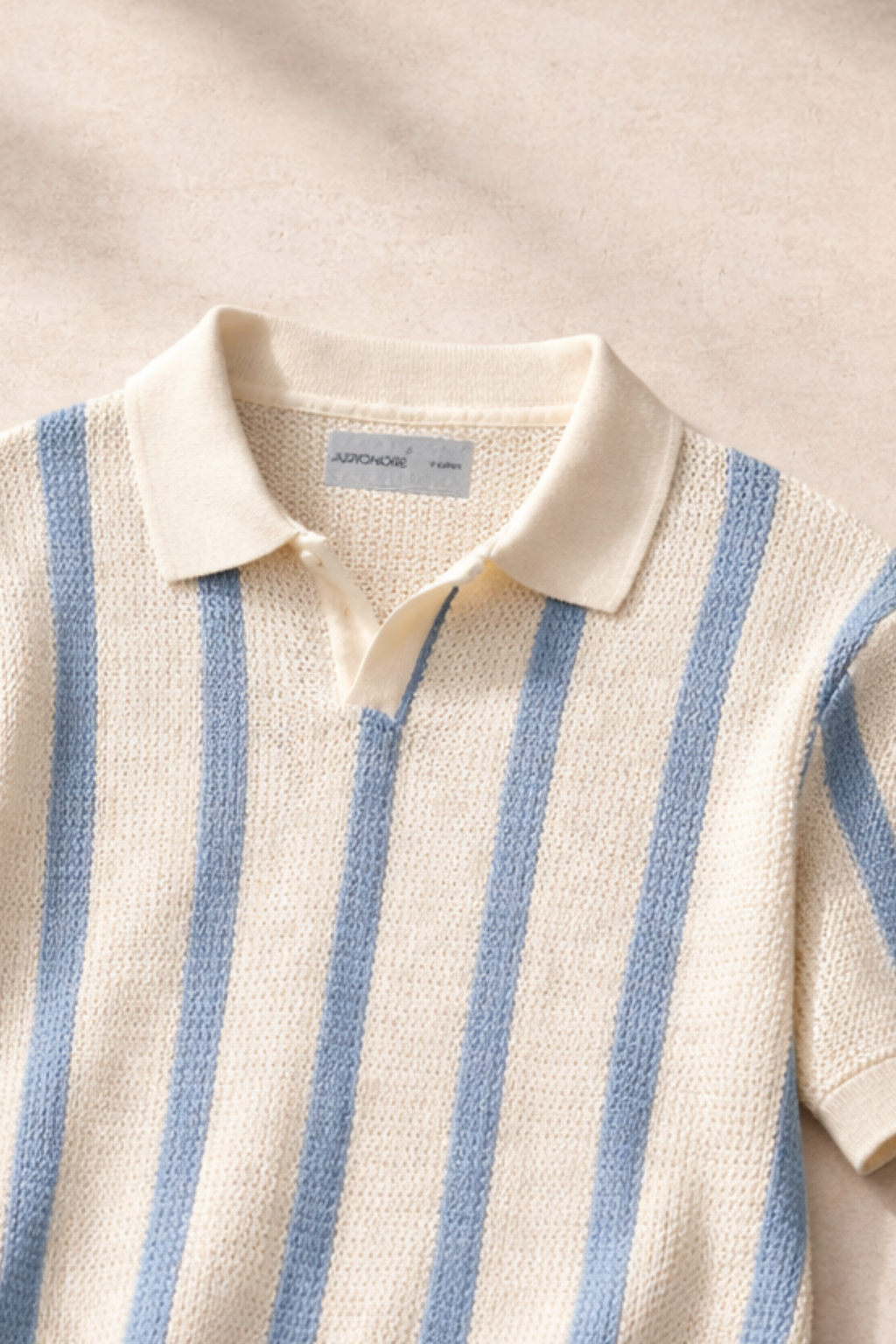 Cotton Vertical Mesh Knit Polo