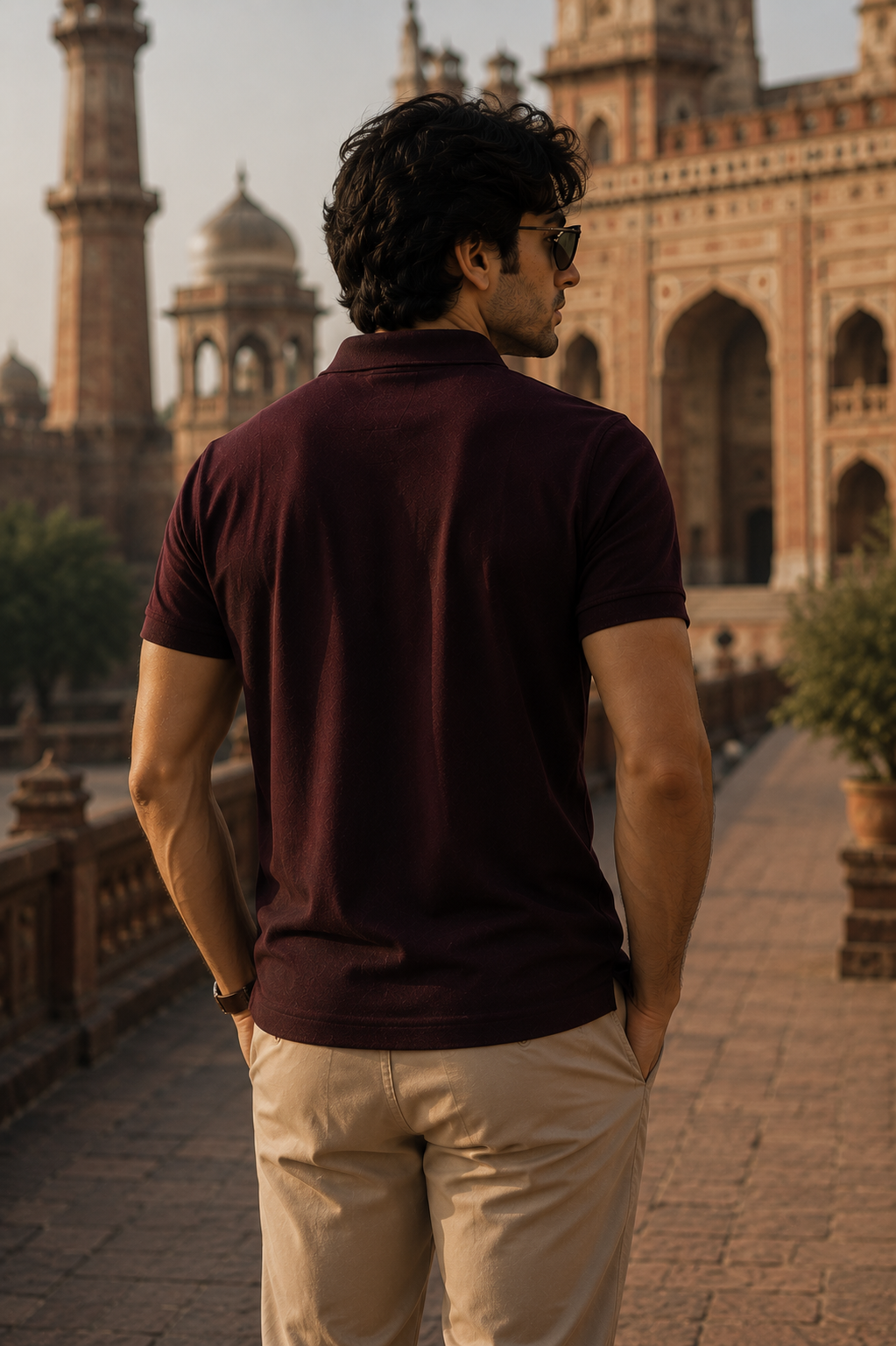 Markhor Heritage Polo Shirt – Burgundy Gold Edition