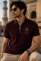 Markhor Heritage Polo Shirt – Burgundy Gold Edition
