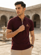 Heritage Fountain Polo Shirt – Burgundy Gold Edition