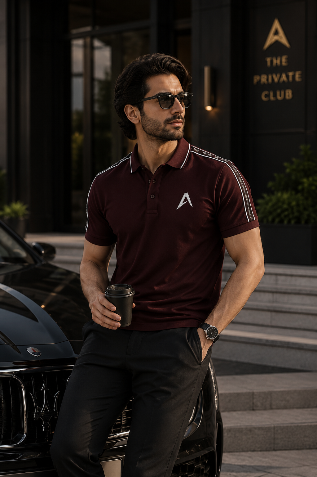 Elite Maroon Button Polo Shirt