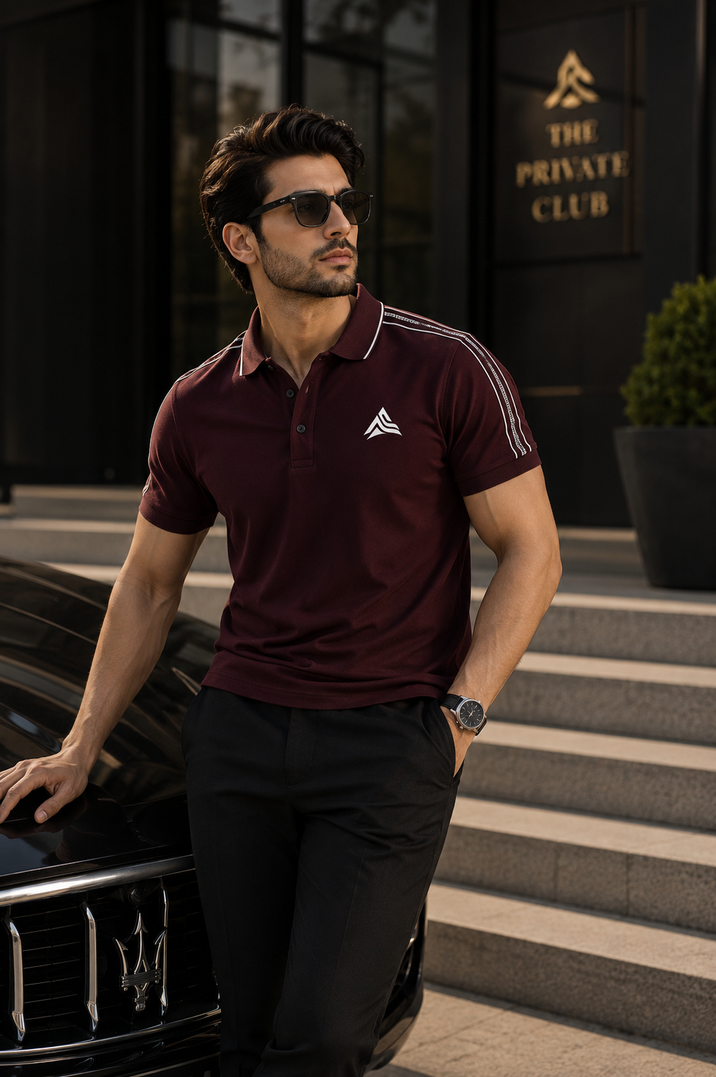 Heritage Maroon Button Polo Shirt