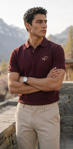 Hunza Alpine Polo Shirt – Burgundy Heritage Edition