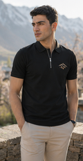 Hunza Summit Zip Polo Shirt – Black Heritage Edition