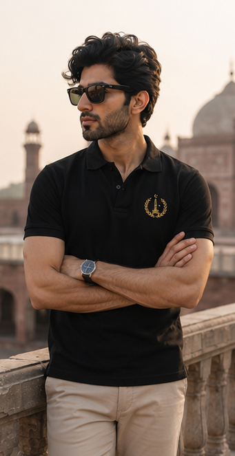 Minar Heritage Polo Shirt – Black Signature Edition