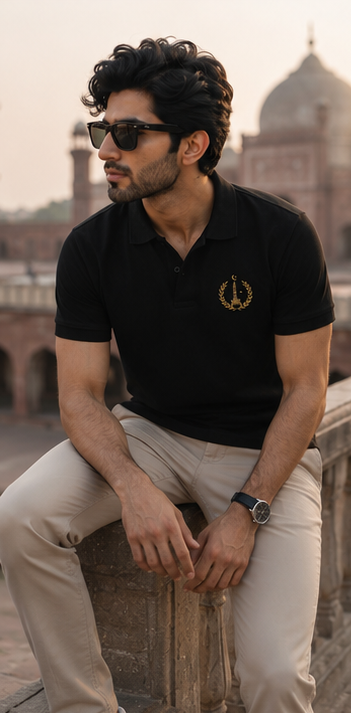Minar Heritage Polo Shirt – Black Signature Edition