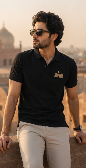 Lahore Fort Polo Shirt – Black Heritage Edition