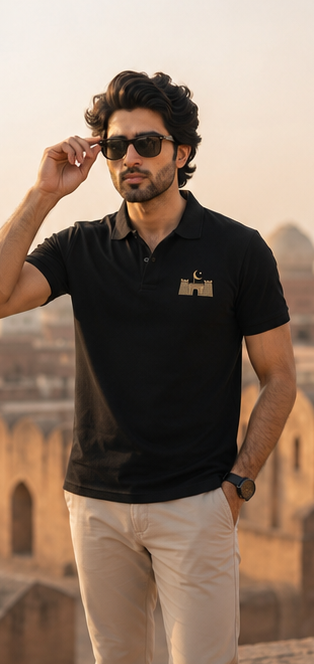 Lahore Fort Polo Shirt – Black Heritage Edition