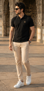 Royal Mosaic Polo Shirt – Black Heritage Edition