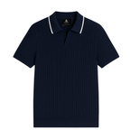 AVEROH Royal Navy Cable Knit Polo