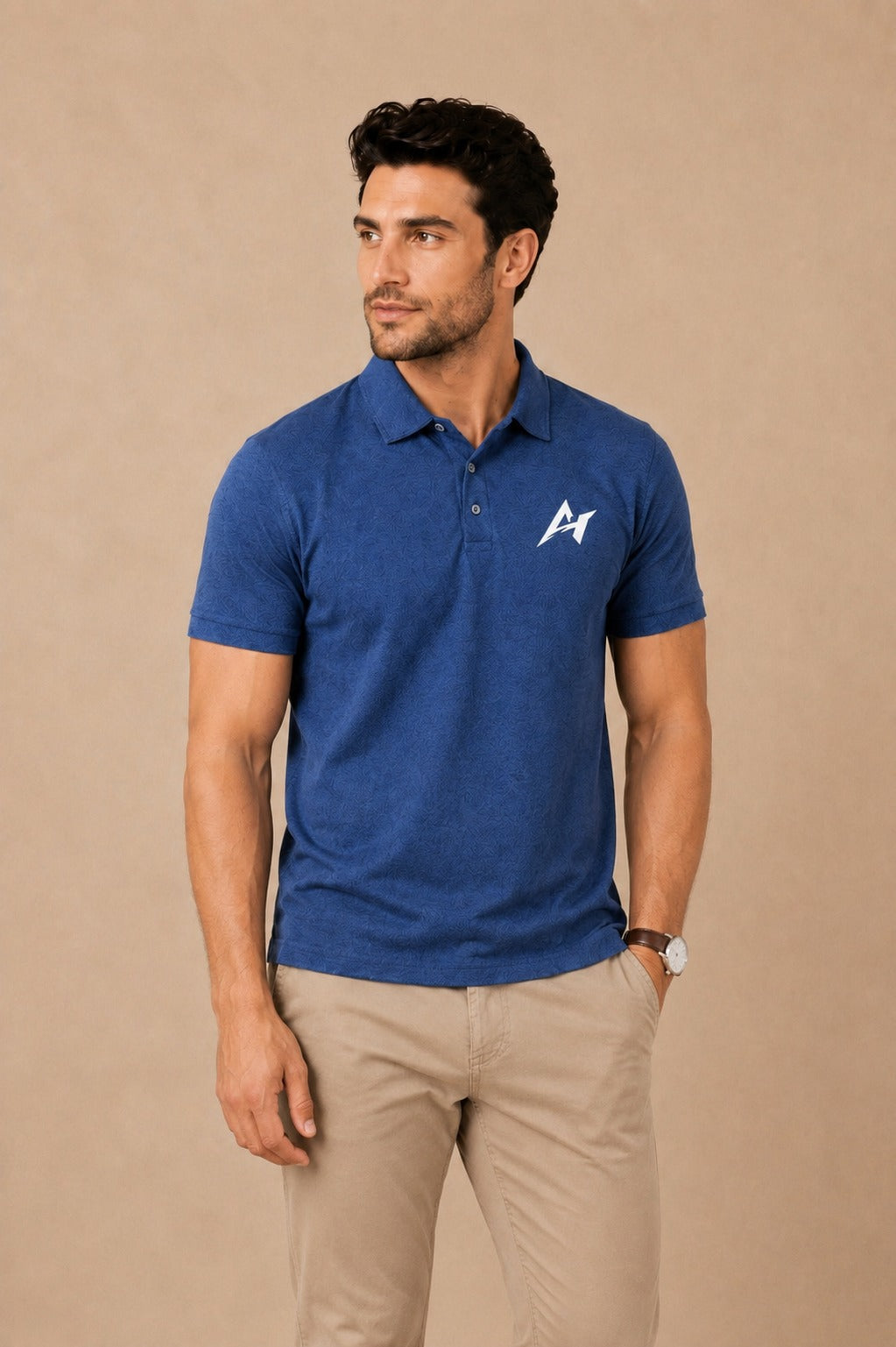 Premium Blue Zipper Polo Shirt