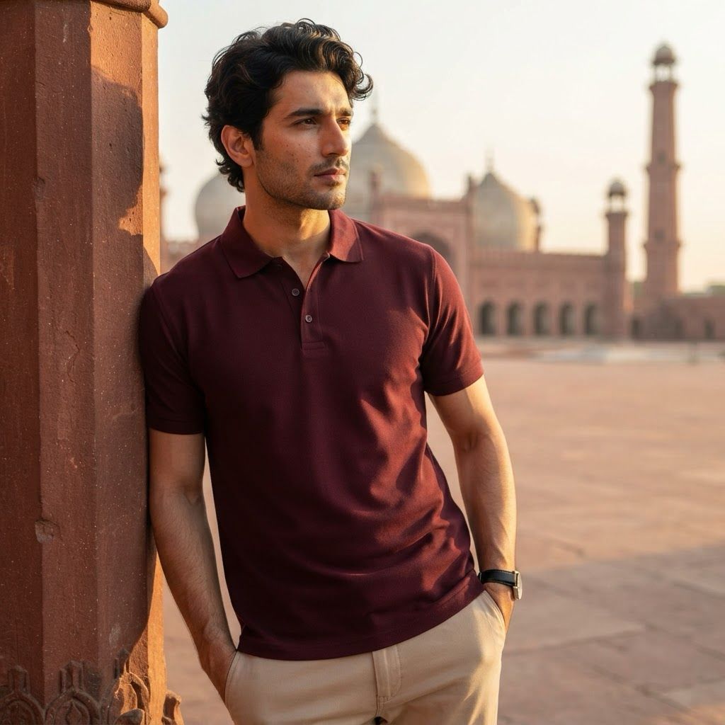 Classic Maroon Button Polo Shirt
