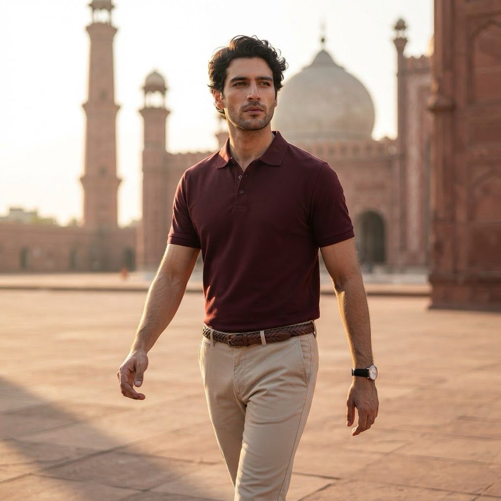 Classic Maroon Button Polo Shirt