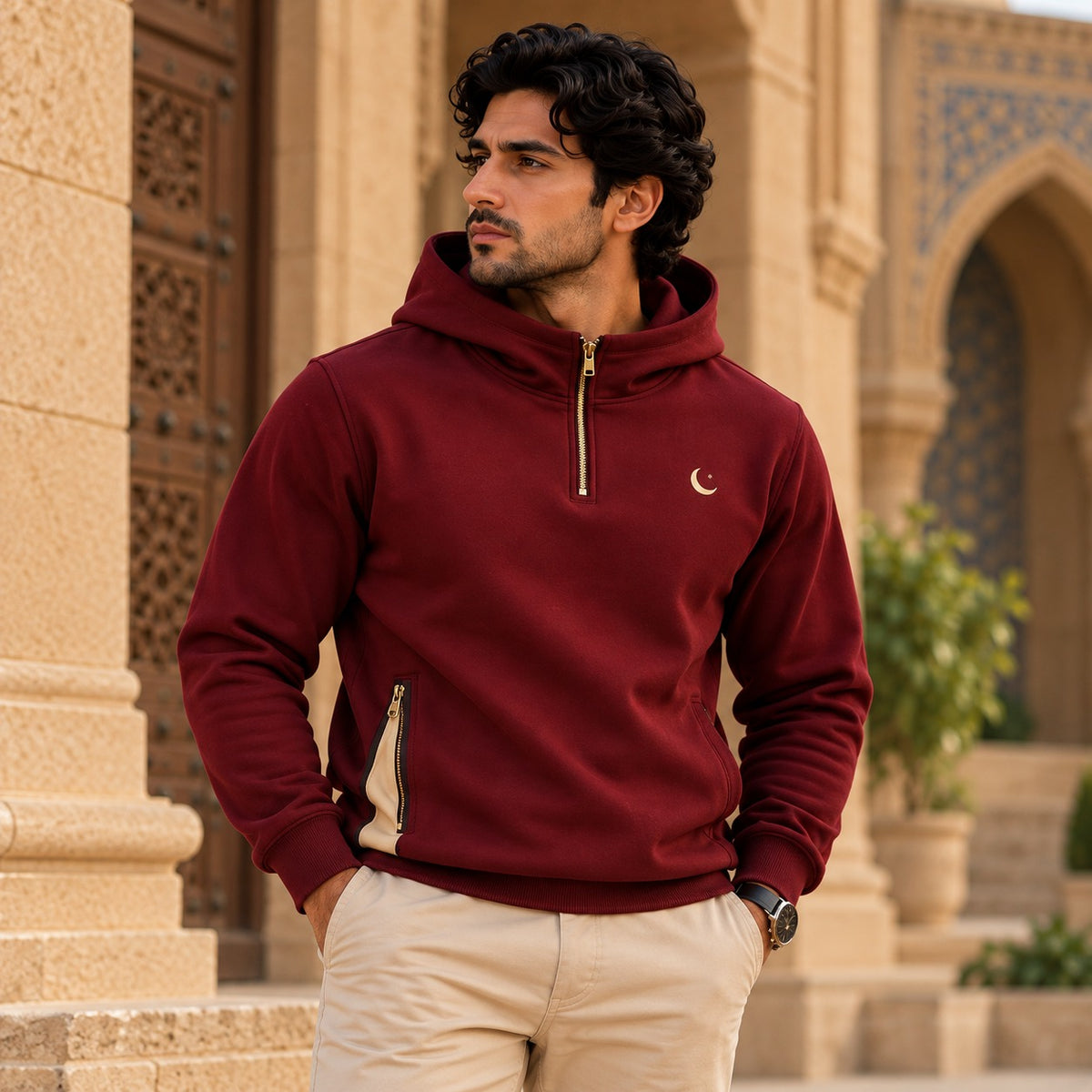 Signature Marron Zip Heritage Hoodie