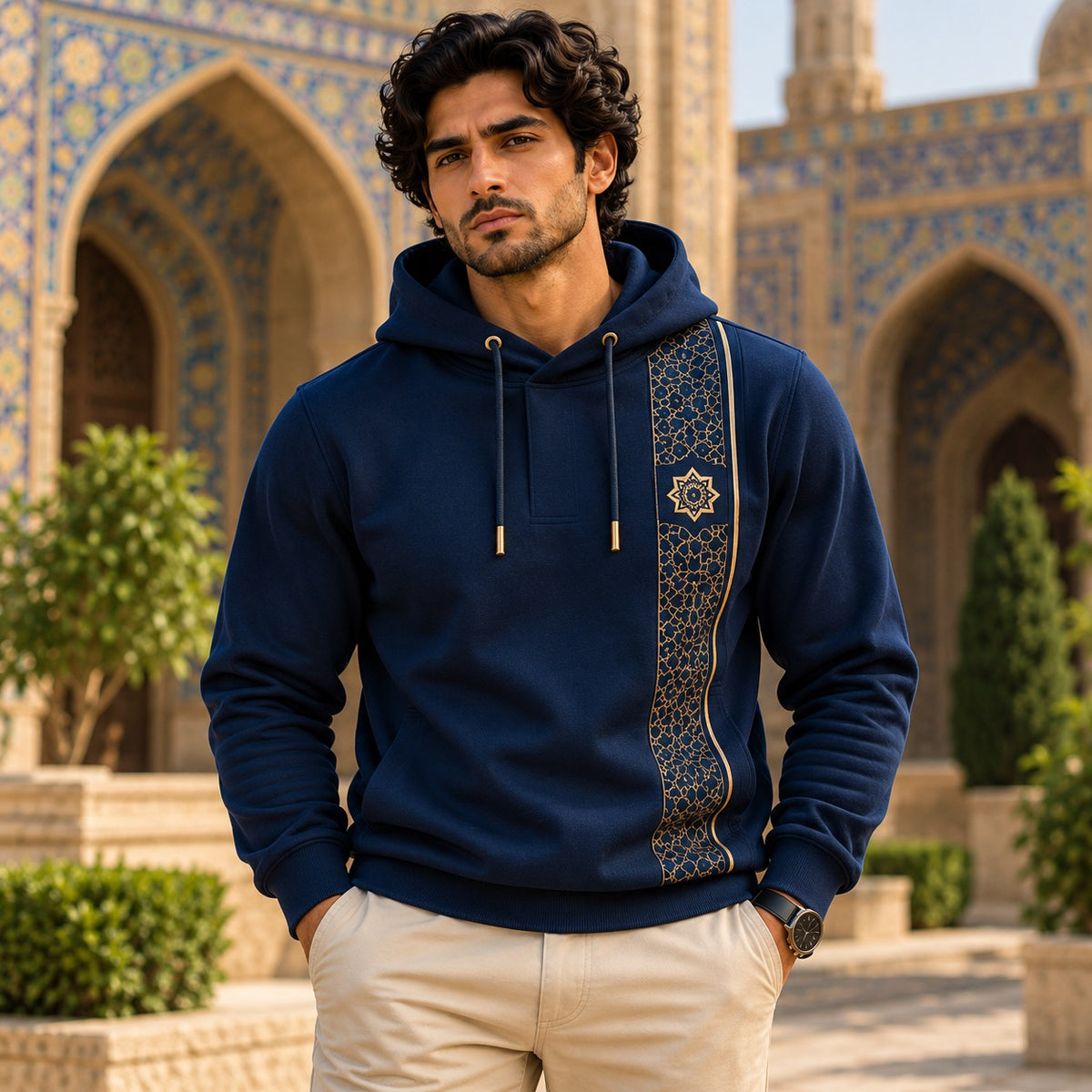 Signature Navy Heritage Embroidered Hoodie