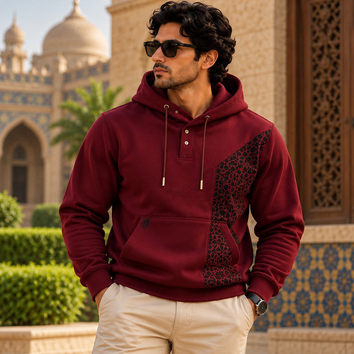 Signature Maroon Button Heritage Hoodie