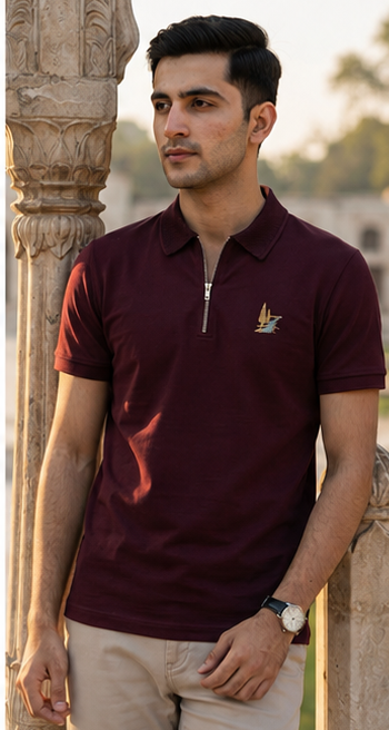 Heritage  Polo Shirt – Burgundy Gold Edition