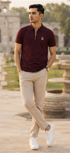 Heritage  Polo Shirt – Burgundy Gold Edition