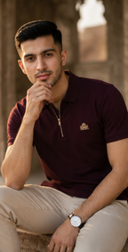Lahore Heritage Polo Shirt – Burgundy Gold Edition