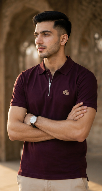 Lahore Heritage Polo Shirt – Burgundy Gold Edition