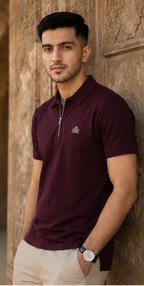Lahore Heritage Polo Shirt – Burgundy Gold Edition