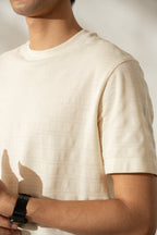 PIQUE STRIPE T-SHIRT - OFF WHITE