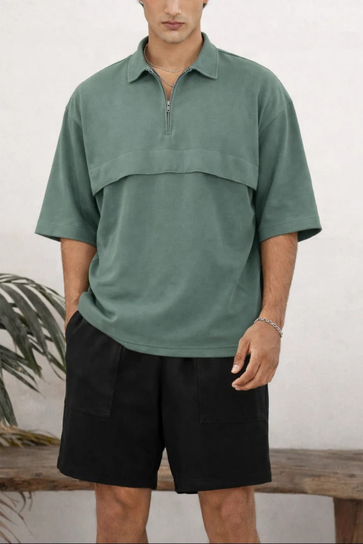 TINT GREEN CORE UTILITY ZIPPER POLO