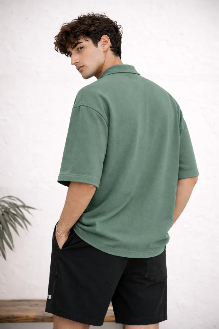 TINT GREEN CORE UTILITY ZIPPER POLO