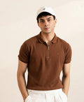 Mocha Brown Fine Drop Needle Zip POLO